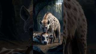 hyena attack on cow🐮 animal's stories #animals #hybrid #ai #shortsfeed