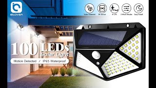 100 LED Solar Powered PIR Motion Sensor Wall Light Outdoor Garden Lamp - Official Trailer