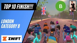 TOP 10 CAT B FINISH in Flat is Fast Stage 4?!? // London Classique // Zwift Race