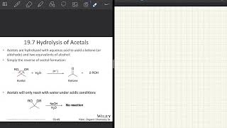 Organic II Ch. 19: Hydrolysis, Sulfur nucleophiles, Hydrogen nucleophiles