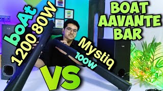 Boat Aavante Bar Mystiq 100W vs Boat Aavante Bar 1200 80W  ⚡ Best Sound Bar Under 6000/- In Hindi