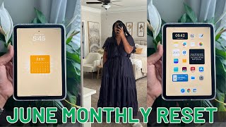 JUNE 2023 MONTHLY RESET ROUTINE | budgeting, goals, favorites, content planning, books read/tbr