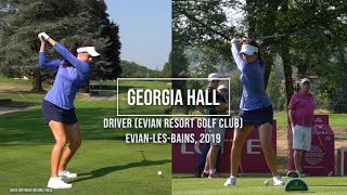 Georgia Hall Golf Swing Driver (DTL & FO) Evian Championship, Evian-les-Bains, July 2019.