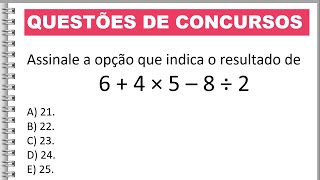 3 QUESTÕES DE MATEMATICA BÁSICA PARA CONCURSOS