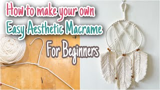 DIY Easy Aesthetic Macrame for Beginners || cara membuat makrame mudah untuk pemula