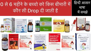 0 से 6 महीने के age के बच्चो में बीमार होने पर कौन कौन सी Drop दी जाती है(हिन्दी आसान भाषा में समझे)