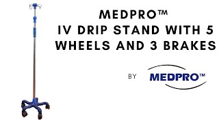 MEDPRO™ IV Infusion Drip Stand with 5 Castor Wheels & 3 Brakes