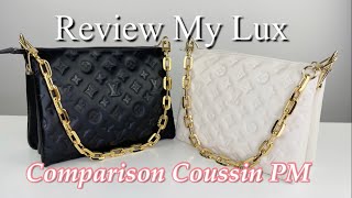 Louis Vuitton Coussin PM Black & White comparison ~ what fits in this bag? In-depth review