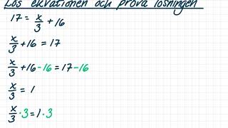 CordaNova 4 kap.8 Lösa en ekvation och sedan pröva