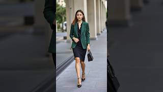 5 Trendy Office-Ready Black & Green Outfits! #fashion #style #shorts