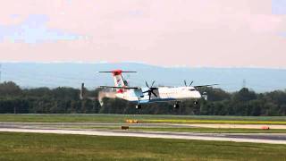 Austrian arrows Dash 8-Q400 landing - Vienna Int. Airport