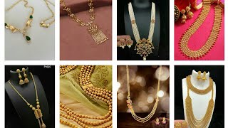 Latest Gold All Type Long Necklace Designs/Long necklace Designs/Traditional Long Necklace Design