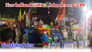 new holland ⚡ John dereer 💥🔥ಕುಂಚನೂರ ಕಣ 💥🔥 full competition ⚡💥 UK tractors videos 💥🔥🚜🥰