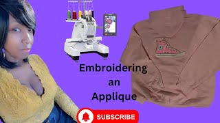 Watch as I Embroider an Glitter Applique on the back of a Hoodie.