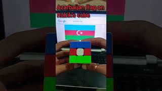 Azarbaijan flag on Rubik's cube #rubikscube #azarbaijan #asmr #viral #shorts