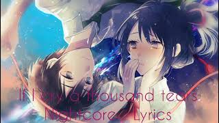 If I Cry a Thousand Tears Nightcore RJ Helton Lyrics