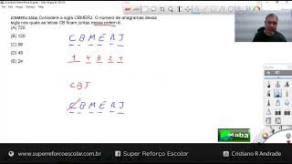 MABA CONCURSOS  -  ANAGRAMAS  -  ANÁLISE COMBINATÓRIA  -  CBMERJ  -  2024  -  Com prof. Cristiano