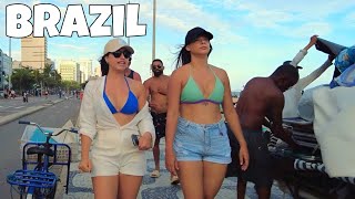 【4K】🇧🇷 Leblon Beach Boardwalk Rio de Janeiro, Brazil 2024