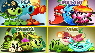 PvZ 2 Team Pea Vs Animal Vs Instant  Vs Vine-What Team Plant Wins?