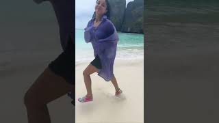 Shehnaaz Gill Was Seen Playing Hard On The Beach | Watch Cute Video #short #shorts