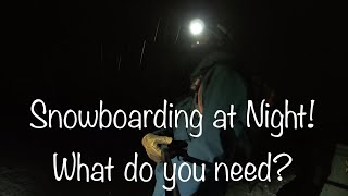 Headlights only! Skiing at nIght under full moon!