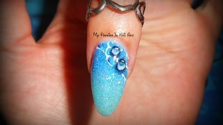 Tutorial gocce/bolle e retina marina - Drops and the sea nail art tutorial