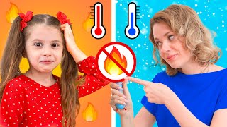 Eva and Hot vs Cold and other Challenges for kids