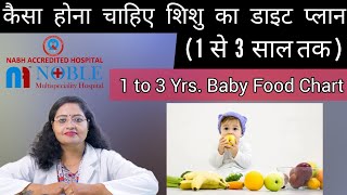 1 साल से 3 साल तक की उम्र के बच्चे को क्या खिलाना चाहिए ? (Baby Food Diet Chart)