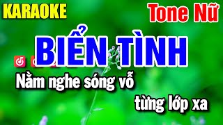 Karaoke Biển Tình Nhạc Sống Tone Nữ | Beat Yến Như