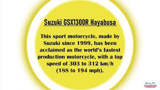 The Suzuki GSX1300R Hayabusa is a sports motorcycle made by Suzuki since 1999.