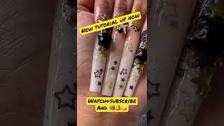 New Tutorial Up Now Watch & subscribe and hit that 🔔 It’s FREE! #starnails #gold&blacknails