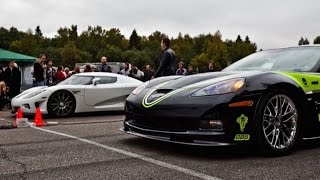 CHEVROLET CORVETTE ZR1 MODDED VS. KOENIGSEGG CCX 850 HP. START