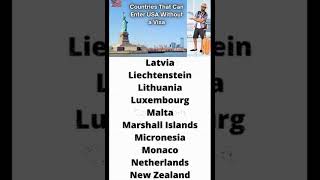 Countries That Can Enter USA Without a Visa #shorts  #entrypermit #visafree