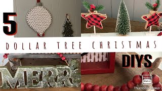 5 NEW Dollar Tree Christmas DIYs 2020 // classic Christmas colors // Modern farmhouse home decor