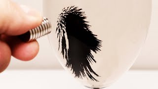 Watching the magnetic powder of iron brings pleasure & Ferrofluid flow, ferrofluid