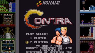 Contra (NES) Full Game Play with All Stages Boss Fight