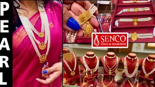 Senco Gold Starting @3gram Pearl Necklace Set Designs With Price/Pearl Jewellery/Bangalore/Deeya