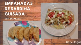 Empanadas de sardina guisada,acompañadas de ensalada #recetasconsardina #recetasfaciles