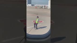 airport crew enjoying see off planes| feel good factor | crew members#shorts #crew