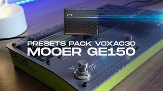 Presets Pack Mooer GE150 - Vox AC30