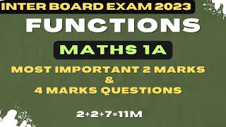 #FUNCTIONS|#MATHS1A|#IPE2023|MOST IMPORTANT 2 MARKA & 4MARKS QUESTIONS|AP/TS