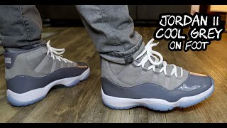 Jordan 11 Cool Grey on Foot