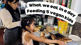 What I Eat In A Day | Feeding 5 Kids Easy Vegan Meals | Cooking from scratch