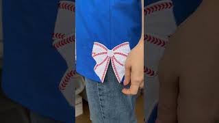 Baseball Side Bow Applique #machineembroidery  #embroidery #baseball #diyembroidery #bow #applique