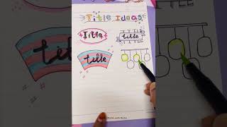 Cute Title Idea #bulletjournalling #design