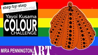 How to draw a Yayoi Kusama inspired pumpkin - Step by step drawing tutorial