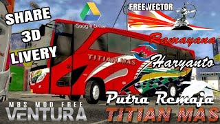 3D mod MP Ventura Rindray Bussid Livery Titian Mas Haryanto Putra Remaja