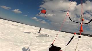 Snow Kite - Lac des 2 montagnes.