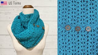 Crochet Infinity Scarf for Women | Easy Crochet Scarf Pattern | Geometric Fan Infinity Scarf