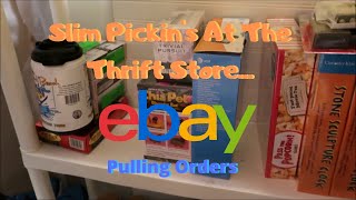 Pulling eBay Orders Before The New Year - Slim Pickins At The Thrift Store